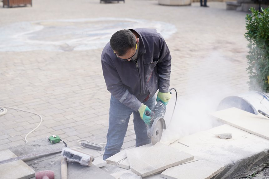 cutting tile with wet saw